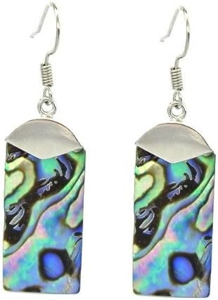 Ladies' Abalone Drop Earrings, Silver Plated
