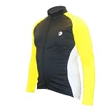 NEW Mens Winter Weight Cycle Race Jersey - Black/Yellow