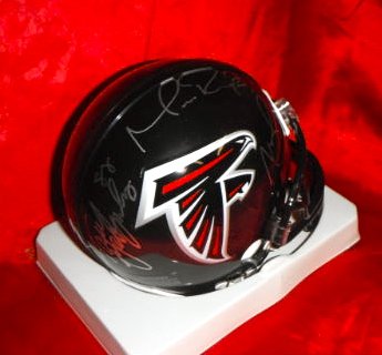 Atlanta Falcons 3-Sig Hand Signed Autographed Mini Helmet