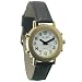 Ladies - Talking Gold Tone Watch, White Face, Leather Band