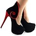 Show Story Two Tone Button Curve Hidden Platform Stiletto High Heel Pump,LF80809