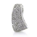14K White Gold Diamond Pendant w/ Chain