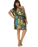 Baby Phat Plus Size One-Shoulder Print Dress