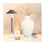 Still Life with Black Lamp Beautiful MUSEUM WRAP CANVAS Print with Added BRUSHSTROKES Heinz Hock 20x20