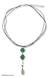 Beaded necklace, 'Floral Elegance' 0.1 W 17.3 L