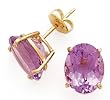 14K OVAL AMETHYST EARRINGS 10X8 MM