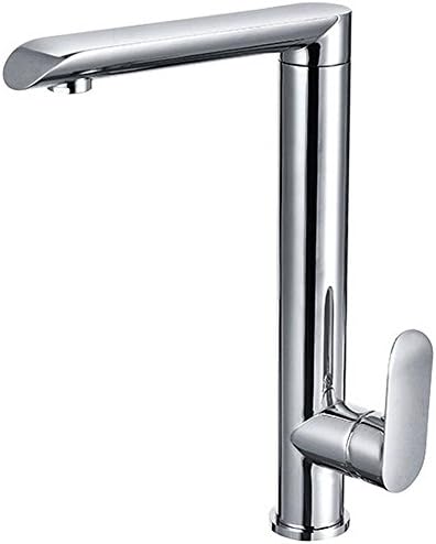 Sunnyhome007 Modern Solid Brass Bathroom Faucet Single Handle Hot and Cold Basin Mixer Tap with 3/8" Female Compression Thread, Chrome Finish