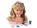 Corolle Hairstyling and Makeup Head - 9" Tall with Rooted Blonde Hair and Blue Eyes