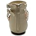 Ollio Women's Shoe Gladiator Strap Flat Zori Sandal