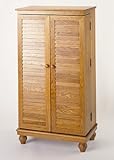 Multimedia Cabinet - Solid Wood, Oak Finish (Oak) (40"h x 23.25"w x 13"d)