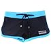 Zehui Swimming Trunks Fashion Boxer with Front Tie Men's Pants Swimwear DESMIIT Pattern Black 31-33 inch