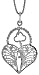 Sterling Silver 1 1/16 (28mm) Tall Filigree Key to My Heart Pendant