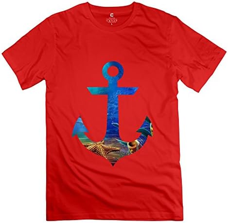 Men's New Style T Shirts - Anchor Logo Red Size L