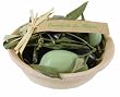 Panier des Sens Olives shaped gift set 7 soaps in ceramic dish - Cueillette des Olives, Olive harvest