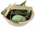 Panier des Sens Olives shaped gift set 7 soaps in ceramic dish - Cueillette des Olives, Olive harvest