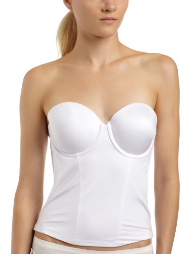 Maidenform Women's Custom Lift Strapless Longline With Convertible Straps,White,38C