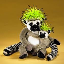 MAZZY AND TIZ LEMUR MOTHER AND BABY ZIBBIE WITH KOOSH HEADS
