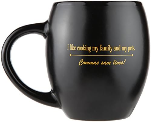 I Like Cooking My Family and My Pets - Commas Save Lives - Large 16 Oz Coffee Mug with Gift Box