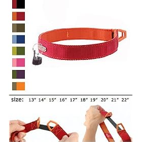 Tazlab Safe-t-Stretch Collar-Red Rocks Red 15 (Wide) by Tazlab