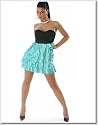 Edles Satin Corsagen Cocktailkleid Türkis (7164)