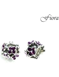 Purple Zigzag Flowers Bead-Fiora Charms Italy