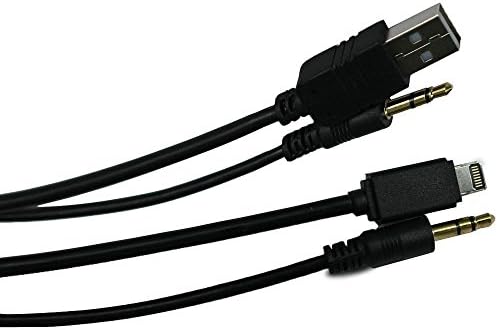 Laagie for Bmw & Mini Cooper Y Cable Ipod Apple Iphone 6 6s 6 Plus 5 5s 5c Ipad Lightning Cable Cord to Usb & 3.5mm Aux Cable Adapter Lead Wire