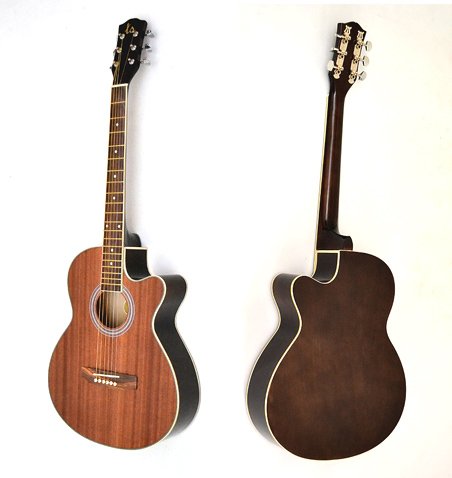 Produkt-Bild: 4/4 Akustik Gitarre "Western Style" aus Sapeli und Rosenholz mit Ersatzsaiten