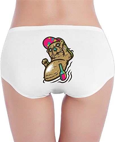 Funny Chilling Beaver Sexy Low Waist Underwear White Medium