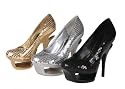 Story ELIZA-01 Women's Platform Round Toe Pump with Sequins Upper and Arch Supported Platform