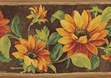 Brown Sunflower Wallpaper Border