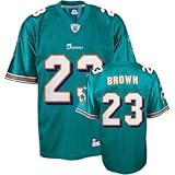 Ronnie Brown Miami Dolphins Reebok Teal Replica Jersey - Size 50 - Large