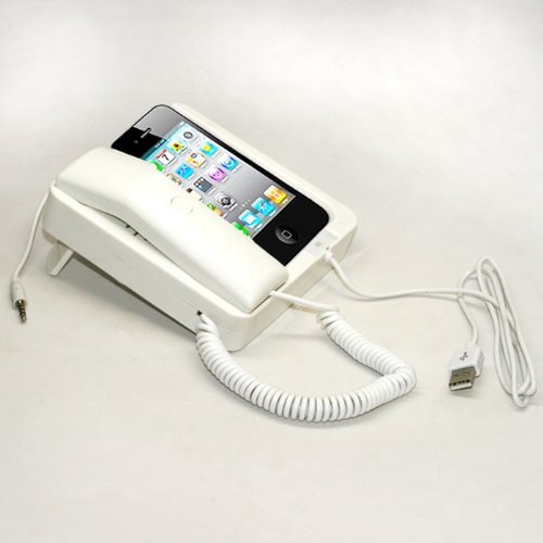 Tsirtech Phone Handset and Sync Stand for iPhone 4, 3GS, 3G, and Other Wireless Phones with 3.5 mm Headphone Jack
