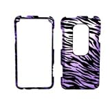 [WG] HTC EVO 3D (SPRINT) PURPLE ZEBRA DESIGN FACEPLATE PROTECTOR CASE COVER + FREE STEREO HEADSET WITH MICROPHONE + FREE LOW-PROFILE SMALL MINI USB CAR CHARGER