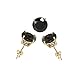14K Yellow Gold Stud Earring Aprx .24 Carat Total Weight, 3mm Each Round Black Simulated Diamond Earring. Set on Prong Setting & Friction Style Post