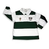 City College by Wes and Willy - Toddler Boys Long Sleeved Rugby Style Top, Green, White