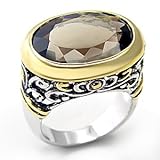 Two Toned Precious Smoky Quartz Ring