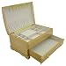 New & Boxed Mele Oak Finish Jewellery Jewel Box With Burl Top