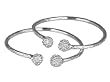 Textured Ball .925 Sterling Silver West Indian Baby Bangles (Pair)