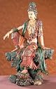 Seated Water and Moon Kuan-yin (Guanyin) Bodhisattva Statue Hand-painted Sculpture