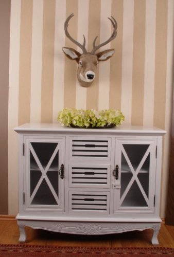 VINTAGE SCHRANK VITRINE SHABBY CHIC WEISS LANDHAUSSTIL PALAZZO EXCLUSIV