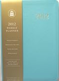 GALLERY LEATHER Sky Blue Leather Standard Weekly Planner 2012 (Size 8
