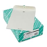 Clasp Envelopes, Gummed, 28 lbs Kraft, 9x12, Executive Gray, 100/Box QUA38590