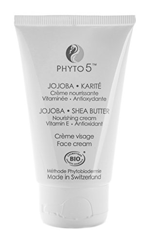 Jojoba Shea Butter Facial Moisturizer and Cream by Phyto 5 - Natural, Organic, Nourishing and Hydrating, 1.75 Ounce