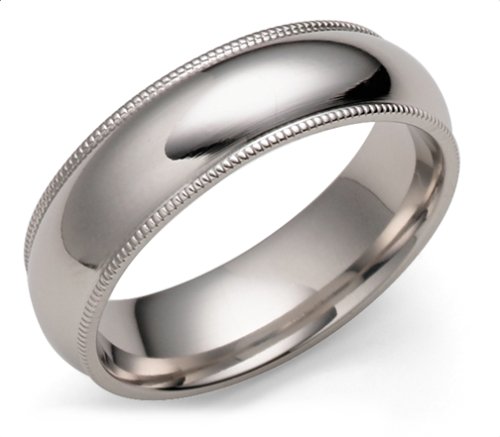 Platinum 6mm Comfort Fit Milgrain Band