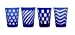 Colorful Recycled Art Glass incised Cobalt Blue Tumbler Set / 4