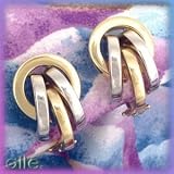 14K 2 Tone Abstract Earrings