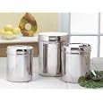 3 Pc Set of Small Stainless Steel Canisters