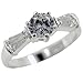 Sterling Silver Round Cz Ring (size 7,8)