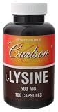 Carlson Laboratories - L-Lysine, 500 mg, 100 capsules