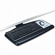 3M(TM) Keyboard Tray with Knob Adjust Arm, Tool-free Installation, 17-3/4 Inch Track, Gel Wrist Rests, Mousing Surface, Black